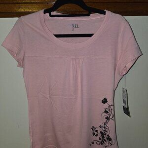 NWT - New York Laundry Women’s Pink Floral Short Sleeve Blouse